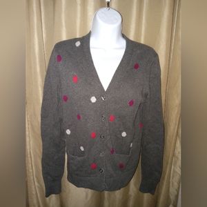 Liz Claiborne Cardigan Sweater Polka Dot